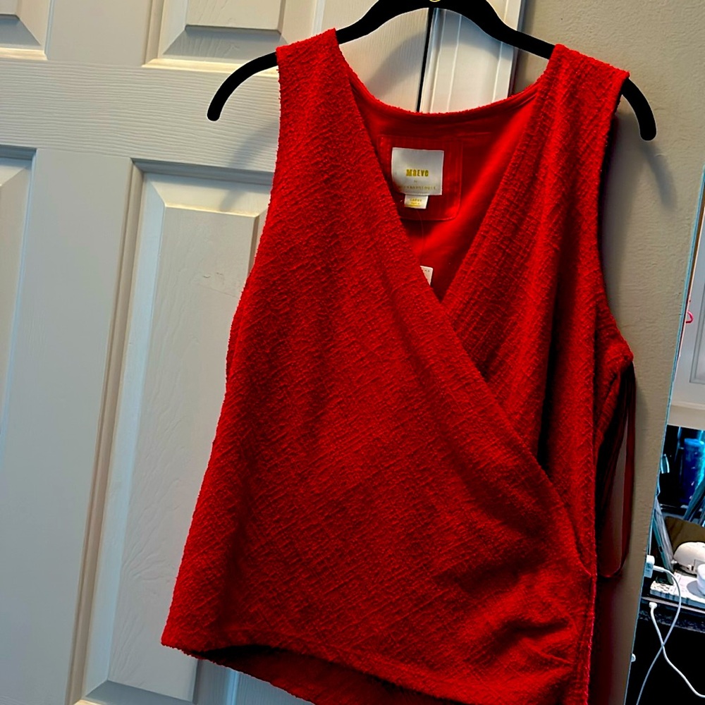 Red sleeveless summer top